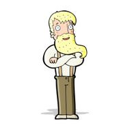 cartoon bearded hipster man N4