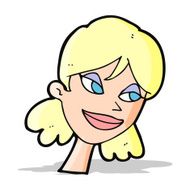 cartoon happy female face N75