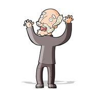 cartoon terrified old man N9