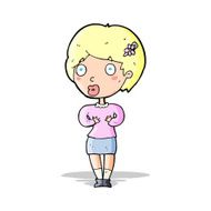 cartoon surprised woman N103