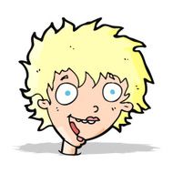 cartoon crazy excited woman N6