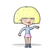 cartoon smug woman making dismissive gesture N4