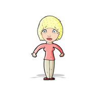cartoon surprised woman N104