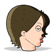cartoon woman raising eyebrow N8