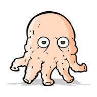 cartoon alien squid face N14