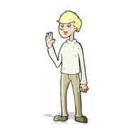 cartoon waving man N42