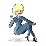 cartoon businesswoman sitting N5