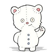 cartoon waving polar bear cub N15