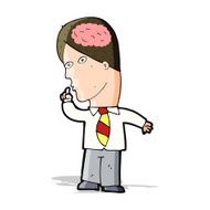 cartoon businessman with huge brain N5
