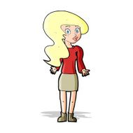 cartoon woman shrugging shoulders N202