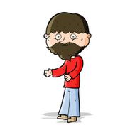 cartoon happy bearded man N5
