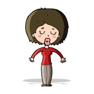 cartoon woman with closed eyes N5