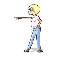 cartoon woman pointing N99