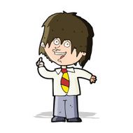cartoon school boy with idea N17