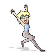 cartoon excited woman N66