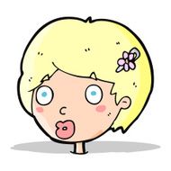 cartoon surprised female face N24