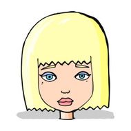 cartoon female face N63