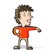 cartoon man making dismissive gesture N9