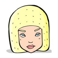 cartoon annoyed female face N4