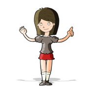 cartoon woman explaining idea N6