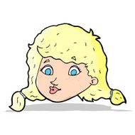 cartoon pretty female face N34