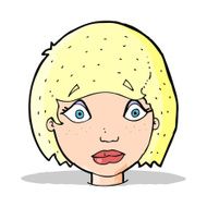 cartoon worried female face N3