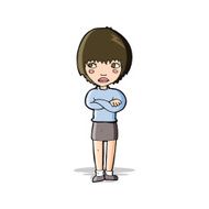 cartoon annoyed woman N86