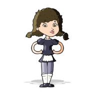 cartoon happy waitress woman N3