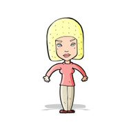 cartoon woman shrugging shoulders N203