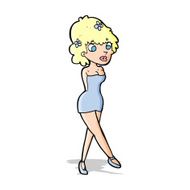 cartoon woman posing in dress N13