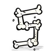 cartoon halloween bone number N45