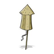 cartoon old wooden firework N4
