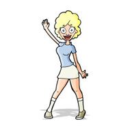 cartoon woman dancing N14