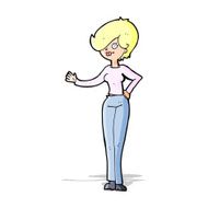 Cartoon Woman Waving N140