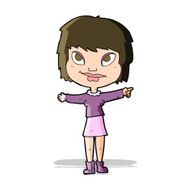 cartoon woman pointing N100