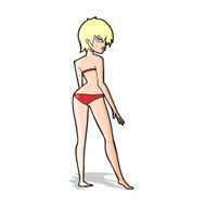 cartoon woman in bikini N25