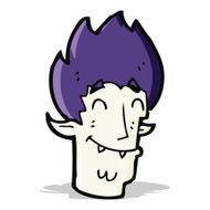 cartoon happy vampire head N4