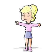 cartoon happy woman pointing N23