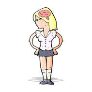 cartoon intelligent woman N9