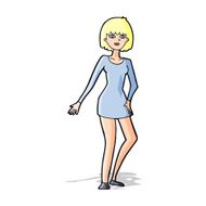 cartoon woman in dress N19