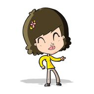 cartoon happy woman pointing N24