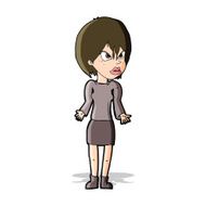 cartoon annoyed woman N87