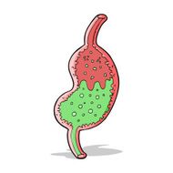 cartoon bubbling stomach N4
