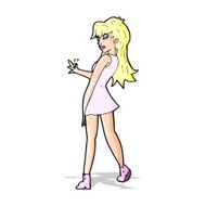 cartoon woman posing in dress N14