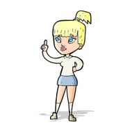 cartoon attractive girl with idea N4