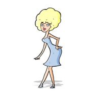 cartoon woman posing in dress N15