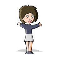 cartoon worried woman N37