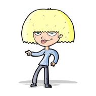 cartoon happy woman pointing N25