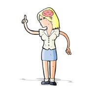 cartoon woman with clever idea N4