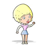 Cartoon Woman Waving N144